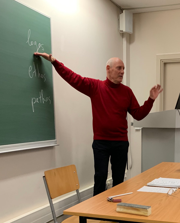 Distinguished Professor Philippe-Joseph Salazar teaching.