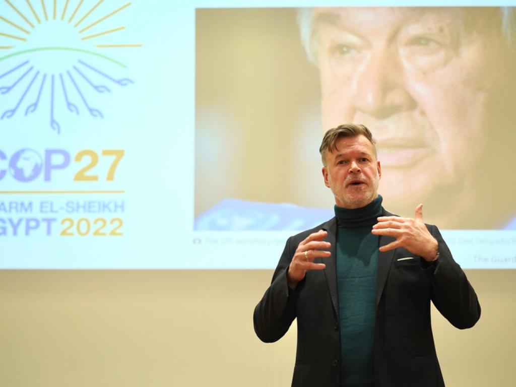 Prof Calland's giving his input on the COP27 report