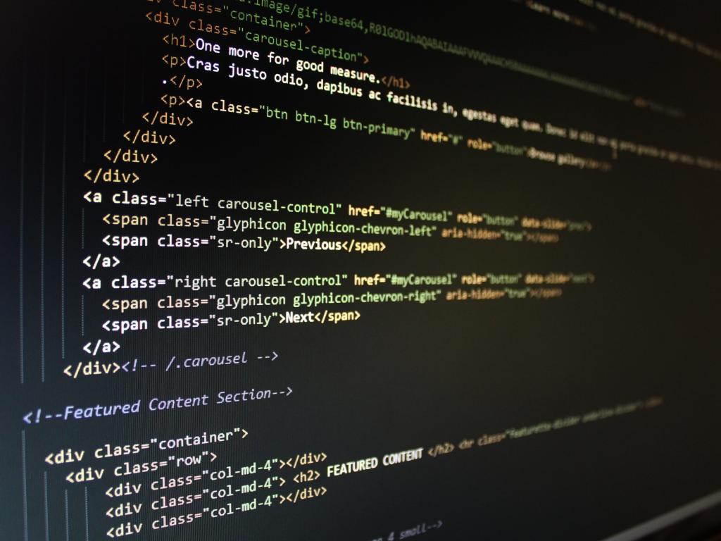 screen with code