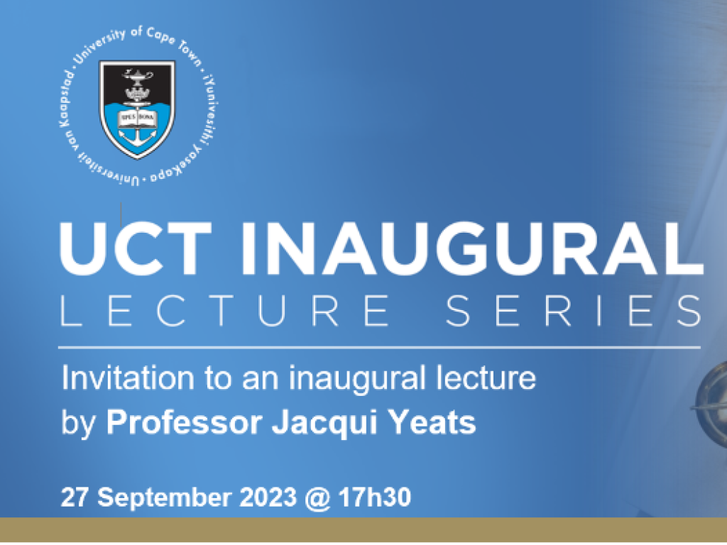 banner with text explaining details of Professorial inaugural lecture
