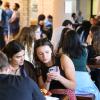 Student chat in the Kramer Cafe